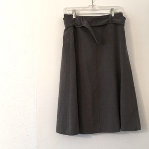 Josephine Chaus Gray A-Line Midi Skirt